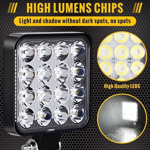 12 حزمة 4 بوصة LED أضواء جراب أبيض أضواء العمل الفيضانات القضبان لشاحنة 48 واط مربع LED لجرار مركبة على الطرق الوعرة متوافق مع ATV SUV Utv Rv 4wd بيك اب كرين قارب جولف عربة منفاخ الثلج في الحديقة in Kuwait