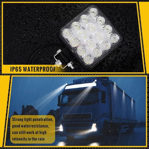 12 حزمة 4 بوصة LED أضواء جراب أبيض أضواء العمل الفيضانات القضبان لشاحنة 48 واط مربع LED لجرار مركبة على الطرق الوعرة متوافق مع ATV SUV Utv Rv 4wd بيك اب كرين قارب جولف عربة منفاخ الثلج في الحديقة in Kuwait