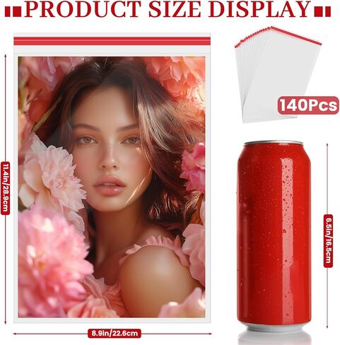 140 Pcs 8.5 x 11 Inch Cellophane Bags, Magazine Sleeves, Comic Book Sleeves, Resealable Clear Plastic Sleeves for Paper, Artwork, Photo Mats, Comic, Magazine Page in Saudi Arabia