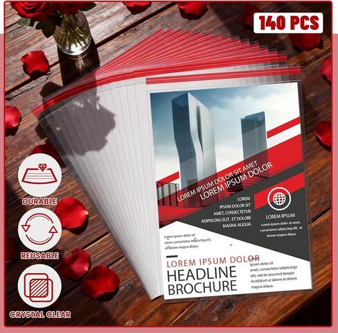 140 Pcs 8.5 x 11 Inch Cellophane Bags, Magazine Sleeves, Comic Book Sleeves, Resealable Clear Plastic Sleeves for Paper, Artwork, Photo Mats, Comic, Magazine Page in Saudi Arabia