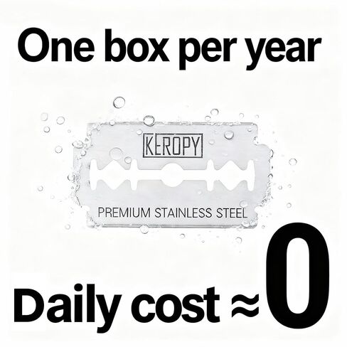 KEROPY Safety Razor Blades - Chromium Coating 3X Sharper Edges, Choose timeless stainless steel craftsmanship over costly cartridges blades, Fits Most of Safety Razors, Sensitive Skin Safe in Saudi Arabia
