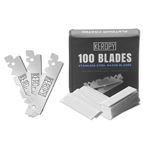 KEROPY Safety Razor Blades - Chromium Coating 3X Sharper Edges, Choose timeless stainless steel craftsmanship over costly cartridges blades, Fits Most of Safety Razors, Sensitive Skin Safe in Saudi Arabia