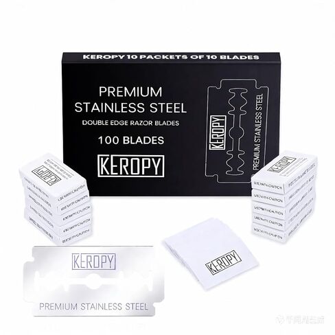 KEROPY Safety Razor Blades - Chromium Coating 3X Sharper Edges, Choose timeless stainless steel craftsmanship over costly cartridges blades, Fits Most of Safety Razors, Sensitive Skin Safe in Saudi Arabia