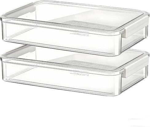 Clear Plastic Storage Box with Lid, Stackable File Organizer Case for A4 Paper Letter Documents, Craft Art Supplies Storage for Home Office School, 2 Pack in Saudi Arabia
