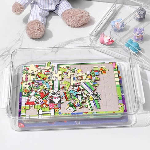 Clear Plastic Storage Box with Lid, Stackable File Organizer Case for A4 Paper Letter Documents, Craft Art Supplies Storage for Home Office School, 2 Pack in Saudi Arabia