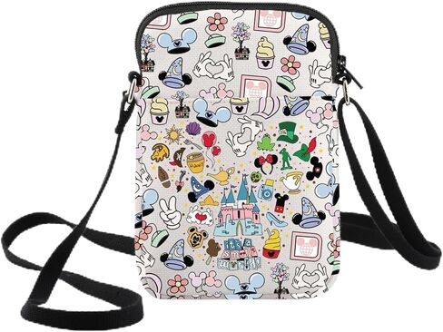 KEYCHIN Enchanted Kingdom Crossbody Bag Mouse Family Trip Gifts It’s A Small World Shoulder Bag Magic Castle Gifts in Saudi Arabia