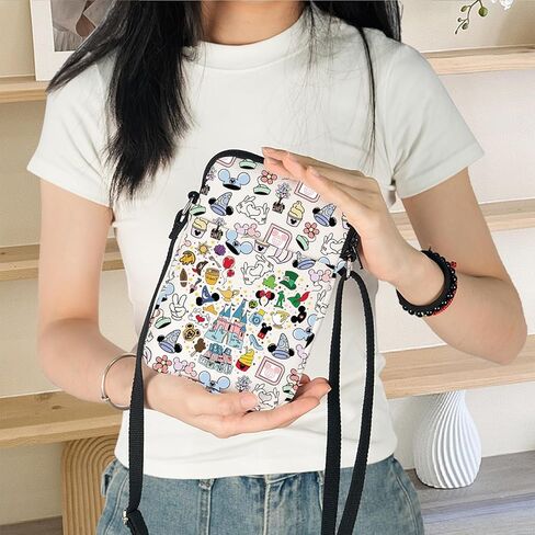 KEYCHIN Enchanted Kingdom Crossbody Bag Mouse Family Trip Gifts It’s A Small World Shoulder Bag Magic Castle Gifts in Saudi Arabia