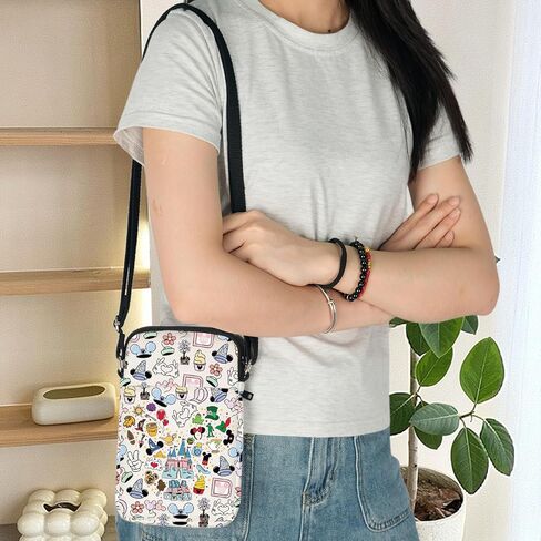 KEYCHIN Enchanted Kingdom Crossbody Bag Mouse Family Trip Gifts It’s A Small World Shoulder Bag Magic Castle Gifts in Saudi Arabia