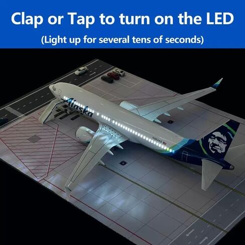1/150 Scale B737 Model Airplane 18 Inches Long B737 Aircraft with LED Lights and Airport Scene Accessories Ideal Display and Gift in Saudi Arabia