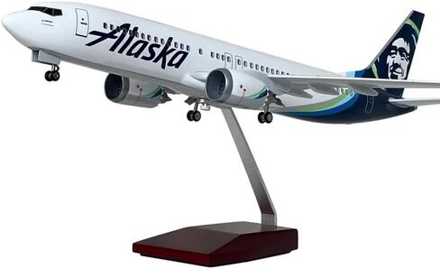 1/150 Scale B737 Model Airplane 18 Inches Long B737 Aircraft with LED Lights and Airport Scene Accessories Ideal Display and Gift in Saudi Arabia