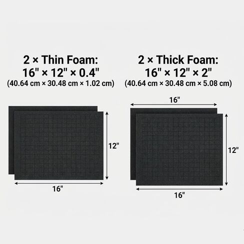 4 Pack Gun Case Foam Inserts, Pick And Pluck Foam Sheets 16x12x2 & 16x12x0.4 Inches, Closed Cell Polyurethane Padding for Gun Case Toolbox Storage And Organizers in Saudi Arabia