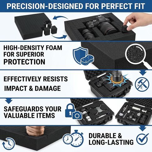 4 Pack Gun Case Foam Inserts, Pick And Pluck Foam Sheets 16x12x2 & 16x12x0.4 Inches, Closed Cell Polyurethane Padding for Gun Case Toolbox Storage And Organizers in Saudi Arabia