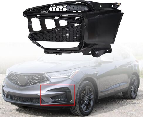 المصد الأمامي مزخرف داخلي بفتحة مصابيح الضباب وفتحة مساعدة الركن المتوافقة مع Acura 2019-2021 RDX 71108-TJB-A50 راجع صور السيارة أدناه (الجانب الأيسر) in Kuwait