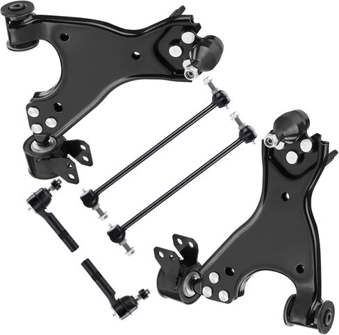6PCS Front Lower Control Arms w/Ball Joints for Buick Enclave 08-17, Chevy Traverse 09-17, GMC Acadia 07-16, Saturn Outlook 07-10, Sway Bars + Outer Tie Rods Suspension Kit K621231 K621232 K750155 in Kuwait
