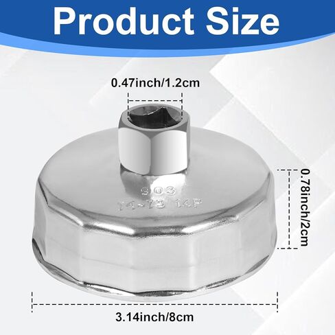 74mm 14 Flutes Oil Filter Cap Wrench Removal Tool Socket Compatible with Mercedes Benz Audi Sprinter VW Porsche Mazda for Automotive Marine Oil Filter Removal Heavy-Duty Aluminum Universal Tool in Saudi Arabia