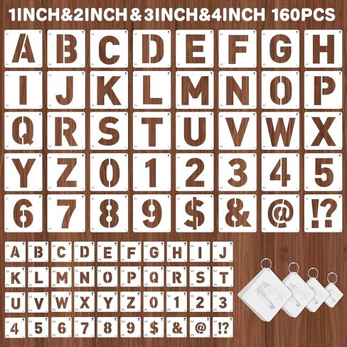 80Pcs Letter Stencils Letter and Number Stencils for Painting Reusable Stencil for Crafts Small Plastic Alphabet Number Drawing Stencil on Wood Fabric Wall Rock Art Project Chalkboard(80,1,2Inch) in Saudi Arabia