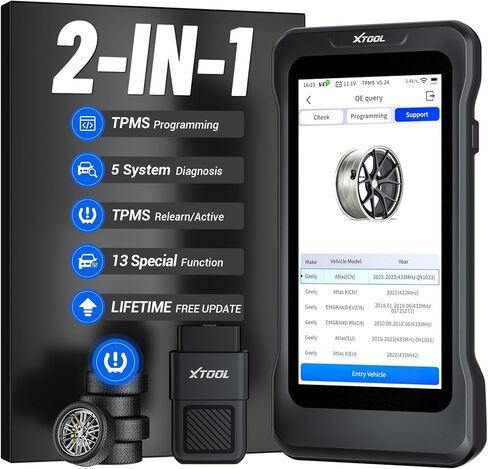 أداة برمجة XTOOL TP380 TPMS وماسح ضوئي obd2: أداة تشخيص السيارة 2026 2 في 1، إعادة تعلم/إعادة تعيين TPMS، 5 تشخيص للنظام، 13+ وظيفة خدمة (الزيت/BMS/ABS)، تحديثات مجانية مدى الحياة، بدون اشتراك in Kuwait