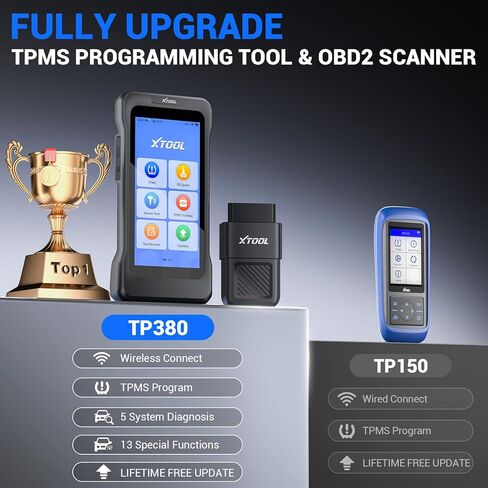 أداة برمجة XTOOL TP380 TPMS وماسح ضوئي obd2: أداة تشخيص السيارة 2026 2 في 1، إعادة تعلم/إعادة تعيين TPMS، 5 تشخيص للنظام، 13+ وظيفة خدمة (الزيت/BMS/ABS)، تحديثات مجانية مدى الحياة، بدون اشتراك in Kuwait