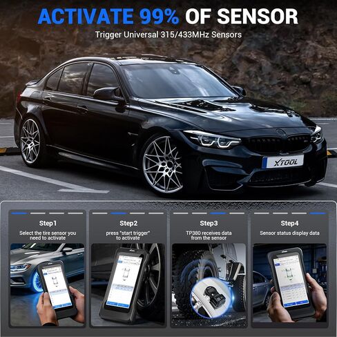 أداة برمجة XTOOL TP380 TPMS وماسح ضوئي obd2: أداة تشخيص السيارة 2026 2 في 1، إعادة تعلم/إعادة تعيين TPMS، 5 تشخيص للنظام، 13+ وظيفة خدمة (الزيت/BMS/ABS)، تحديثات مجانية مدى الحياة، بدون اشتراك in Kuwait