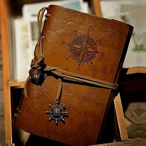 دفتر ملاحظات عتيق بنهاية غير لامعة، دفتر ملاحظات للكتابة مع مشبك معدني وربط حلزوني in Kuwait