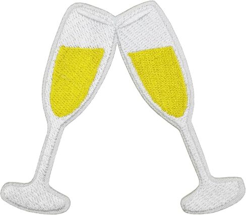 3'' Champagne Toast Summer Vacation Icons Embroidered Iron on Patches in Kuwait