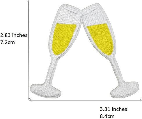 3'' Champagne Toast Summer Vacation Icons Embroidered Iron on Patches in Kuwait