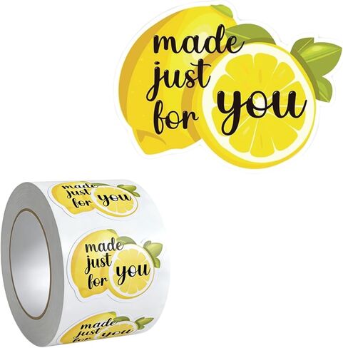 800 Pcs Lemonade Stand Stickers, 2"*1.5"“Made Just for You" Lemon Labels, Summer Cute Stickers for Cups, Packaging, Happy Mail, Party Supplies Decorations,Cute Lemon Labels for Kids Business in Saudi Arabia