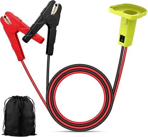 Jumper Cables Adapter Compatible with Ryobi 18V Battery, 12AWG 3.3FT Pure Copper Portable Ryobi Jump Starter with Safety Switch, Automotive Battery Booster Cable for Cars (for Ryobi) in Saudi Arabia
