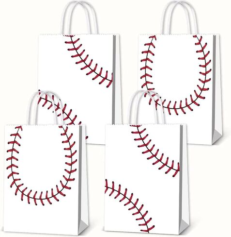 BQK 16pcs Baseball Snack Bags For Kids with Handles Baseball Goodie Bags Favors Baseball Treat Bags Baseball Gift Bags Baseball Theme Party Supplies Baseball Birthday Party Supplies in Saudi Arabia