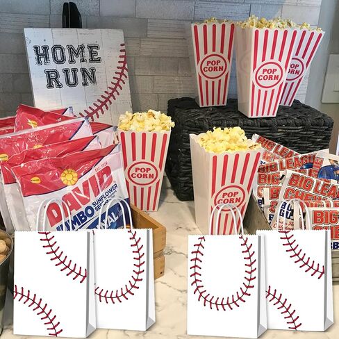 BQK 16pcs Baseball Snack Bags For Kids with Handles Baseball Goodie Bags Favors Baseball Treat Bags Baseball Gift Bags Baseball Theme Party Supplies Baseball Birthday Party Supplies in Saudi Arabia