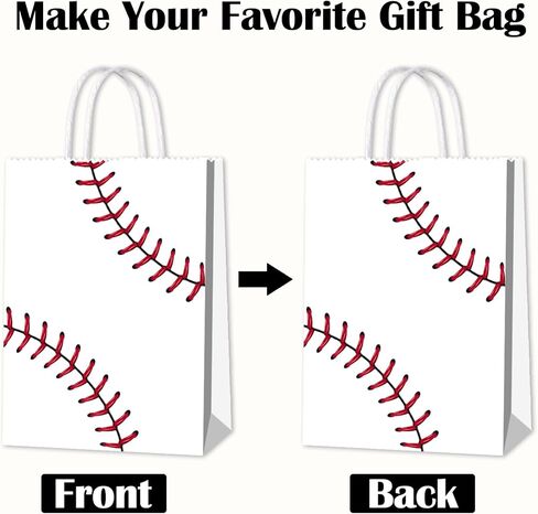 BQK 16pcs Baseball Snack Bags For Kids with Handles Baseball Goodie Bags Favors Baseball Treat Bags Baseball Gift Bags Baseball Theme Party Supplies Baseball Birthday Party Supplies in Saudi Arabia
