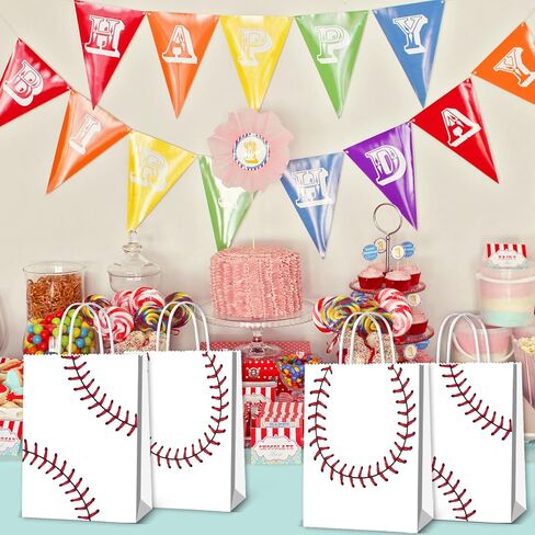 BQK 16pcs Baseball Snack Bags For Kids with Handles Baseball Goodie Bags Favors Baseball Treat Bags Baseball Gift Bags Baseball Theme Party Supplies Baseball Birthday Party Supplies in Saudi Arabia