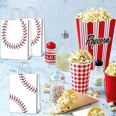 BQK 16pcs Baseball Snack Bags For Kids with Handles Baseball Goodie Bags Favors Baseball Treat Bags Baseball Gift Bags Baseball Theme Party Supplies Baseball Birthday Party Supplies in Saudi Arabia