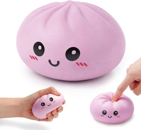 Dumpling Squishy, Slow Rising Squishies, Cute Squishy Dumpling Stress Relief Squeeze Sensory Toy with Steamer for Adults Anxiety Relief, Novelty Squeeze Gift for Office Desk (Purple) in Saudi Arabia
