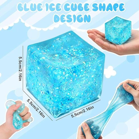 Sensory Squeeze Cube for Adults | Slow Rebound Soft Ice Cube Ball | Tactile Relaxation Toy High Density in Kuwait