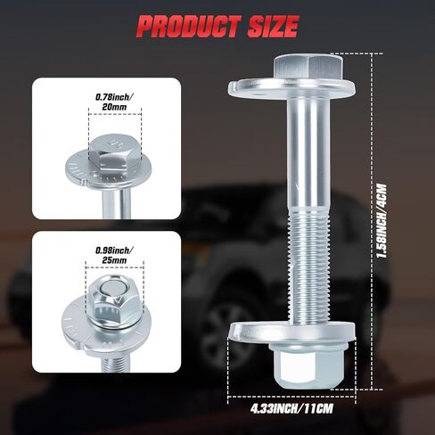 Lower Suspension Arm Alignment Camber Bolts OE Number: 545802S400 545802S40A, Adjustment Eccentric Cam Bolt Compatible for 2004-2015 Nissan Armada 5.6L & 2005-2012 Nissan Pathfinder 4.0L etc. (2 Pcs) in Saudi Arabia