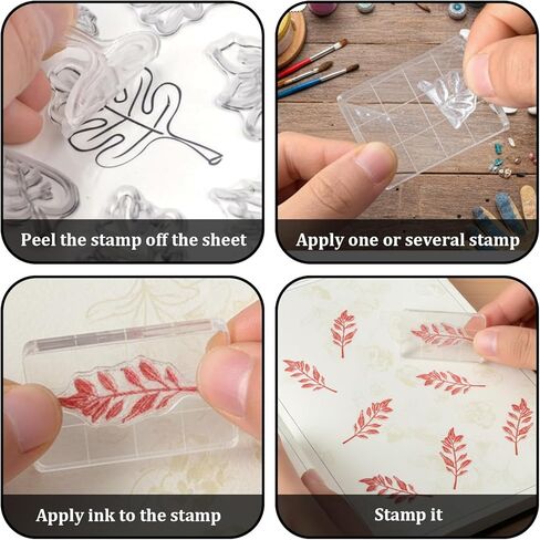 4 PCS Acrylic Stamp Block, 2 Sizes Clear Stamp Block with Grid Lines Stampings Tool, Acrylic Blocks for Stamping Acrylics Stamping Blocks for Crafting Scrapbooking Crafts, Card Making DIY Ornaments in Kuwait
