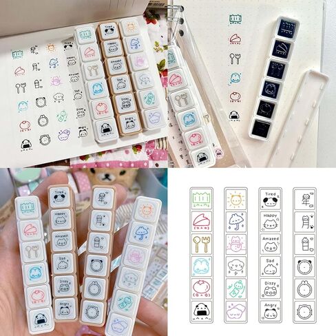 Creative Six Pattern Stamps Scrapbooking for Enhancing Planner Projects Stationery for Office School Student Journal in Kuwait