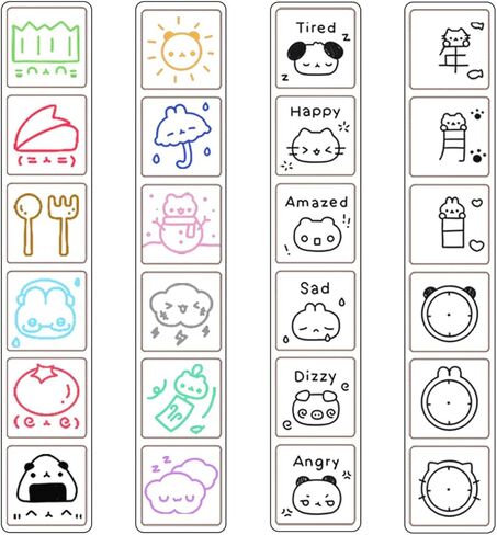 Creative Six Pattern Stamps Scrapbooking for Enhancing Planner Projects Stationery for Office School Student Journal in Kuwait