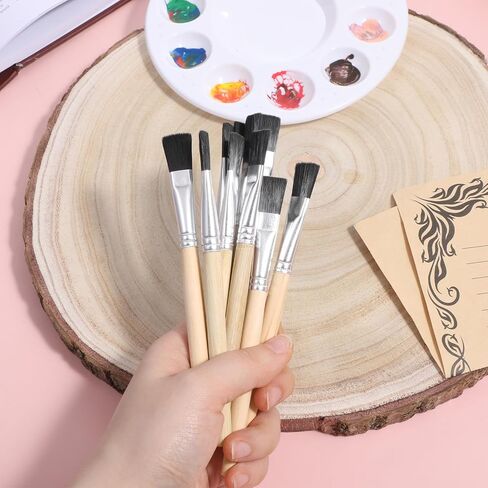 10Pcs Small Paint Brushes for Crafts Small Touch Up Paint Brush for Painting Coloring Wall Touch-up Cabinets Fences Edge Painting Tool Adult Artist Detail Oil Canvas Face in Kuwait