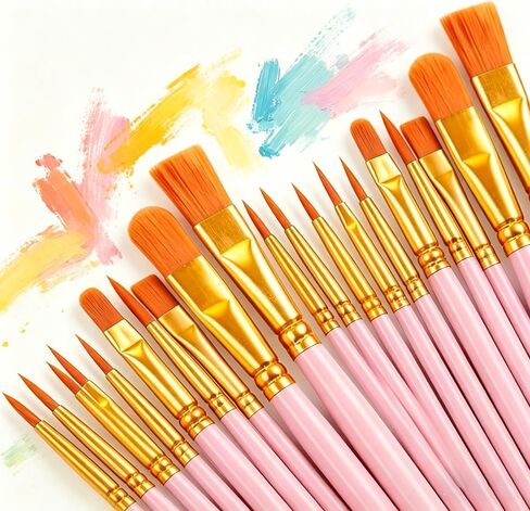 20 Pieces Artist Paint Brushes Set for Acrylic Oil Watercolor Fine Detail Painting Face Nail Body Art Miniature Detailing Rock Painting(Black) in Kuwait