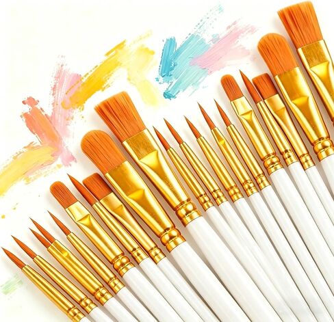 20 Pieces Artist Paint Brushes Set for Acrylic Oil Watercolor Fine Detail Painting Face Nail Body Art Miniature Detailing Rock Painting(Black) in Kuwait