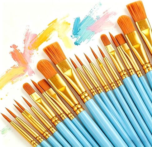 20 Pieces Artist Paint Brushes Set for Acrylic Oil Watercolor Fine Detail Painting Face Nail Body Art Miniature Detailing Rock Painting(Black) in Kuwait
