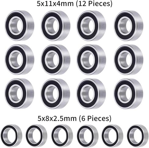 RC Car Parts Compatible with Tamiya M05 M06 1/10 RC Car Bearing Upgrades Part Accessories 18Pcs Rubber Seal Sealed Ball Bearings Kit in Kuwait