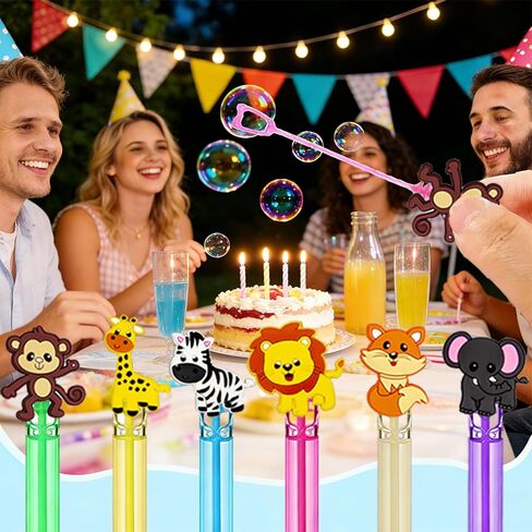 24-Pack Jungle Safari Themed Bubble Wands – Assorted Wild Animal Designs Party Favors, Goodie Bag Stuffers & Piñata Fillers for Jungle Birthday Parties, Safari Themed Celebrations & Carnival Prizes in Saudi Arabia