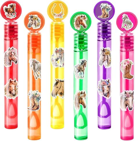 Floral Horse Party Favors for Kids – 24PCS Horse-Themed Mini Bubble Wands, Great for Birthday Supplies, Pinata Fillers, Goodie Bags & Classroom Rewards in Saudi Arabia