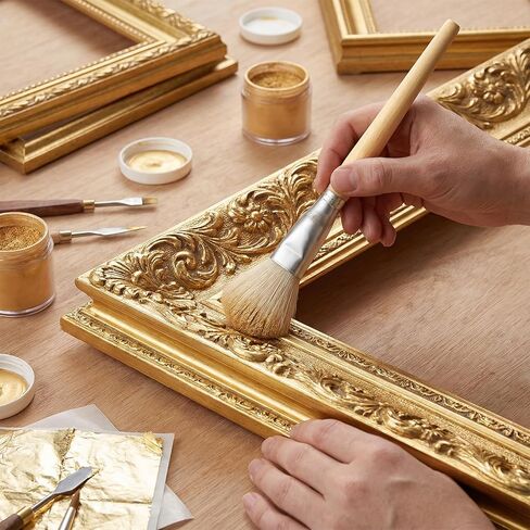 7 عبوات من فرشاة مزج الأكريليك، فرشاة ممسحة للرسم الأكريليك مع لوحة الألوان، فرش ممسحة مزج شعر الماعز متعددة الاستخدامات للرسم الزيتي بالألوان المائية للوجه والجسم، لوحات من رقائق معدنية، أوراق أوراق ذهبية in Kuwait