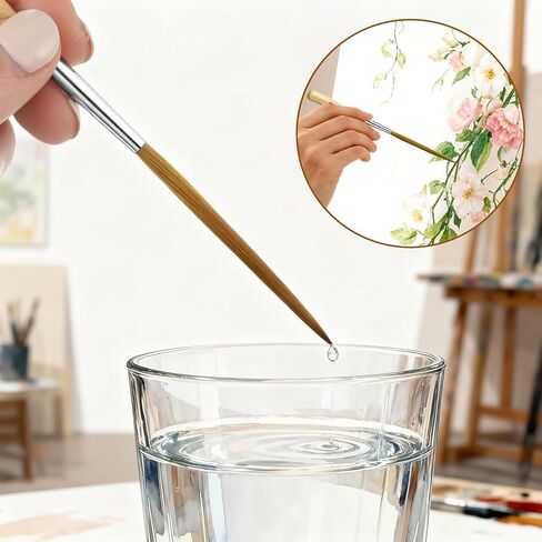 3 Pcs Rigger Liner Brushes Scroll Pinstriping Brush Extra Long Liner Brushes Fine Tip Paint Brush Set for Filling Corners Marking Outlining Creating Edge Borders Watercolor Acrylic Detail Painting in Kuwait