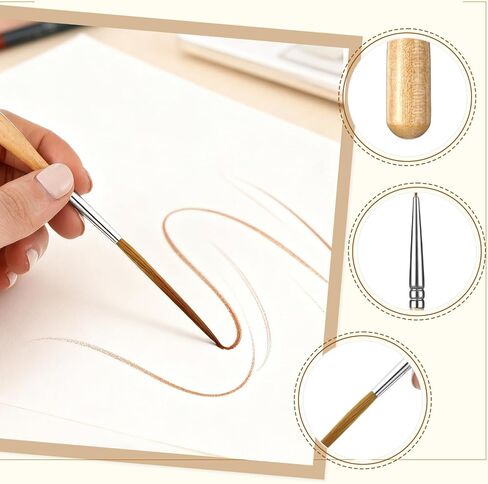 3 Pcs Rigger Liner Brushes Scroll Pinstriping Brush Extra Long Liner Brushes Fine Tip Paint Brush Set for Filling Corners Marking Outlining Creating Edge Borders Watercolor Acrylic Detail Painting in Kuwait