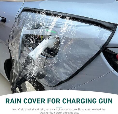 EV Charger Port Cover, Magnetic All-Weather Protection Car Charger Plug Rain Cover, PVC HD Transparent Electric Charging Gun Covers, Universal for Most Electric Vehicles in Kuwait